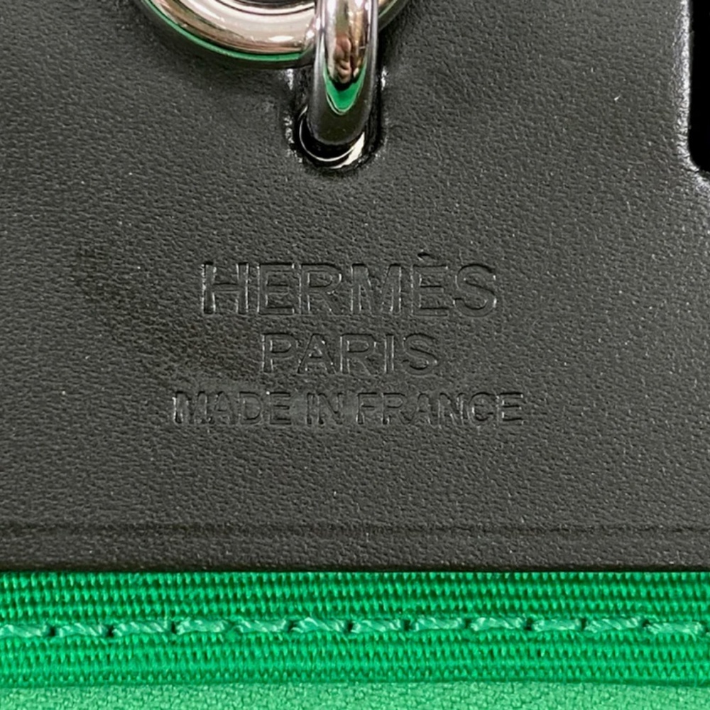 Authentic Pre-Owned Hermès Khaki Vache Hunter Bamboo Toile Herbag Zip Size 31 - Picture 12 of 16